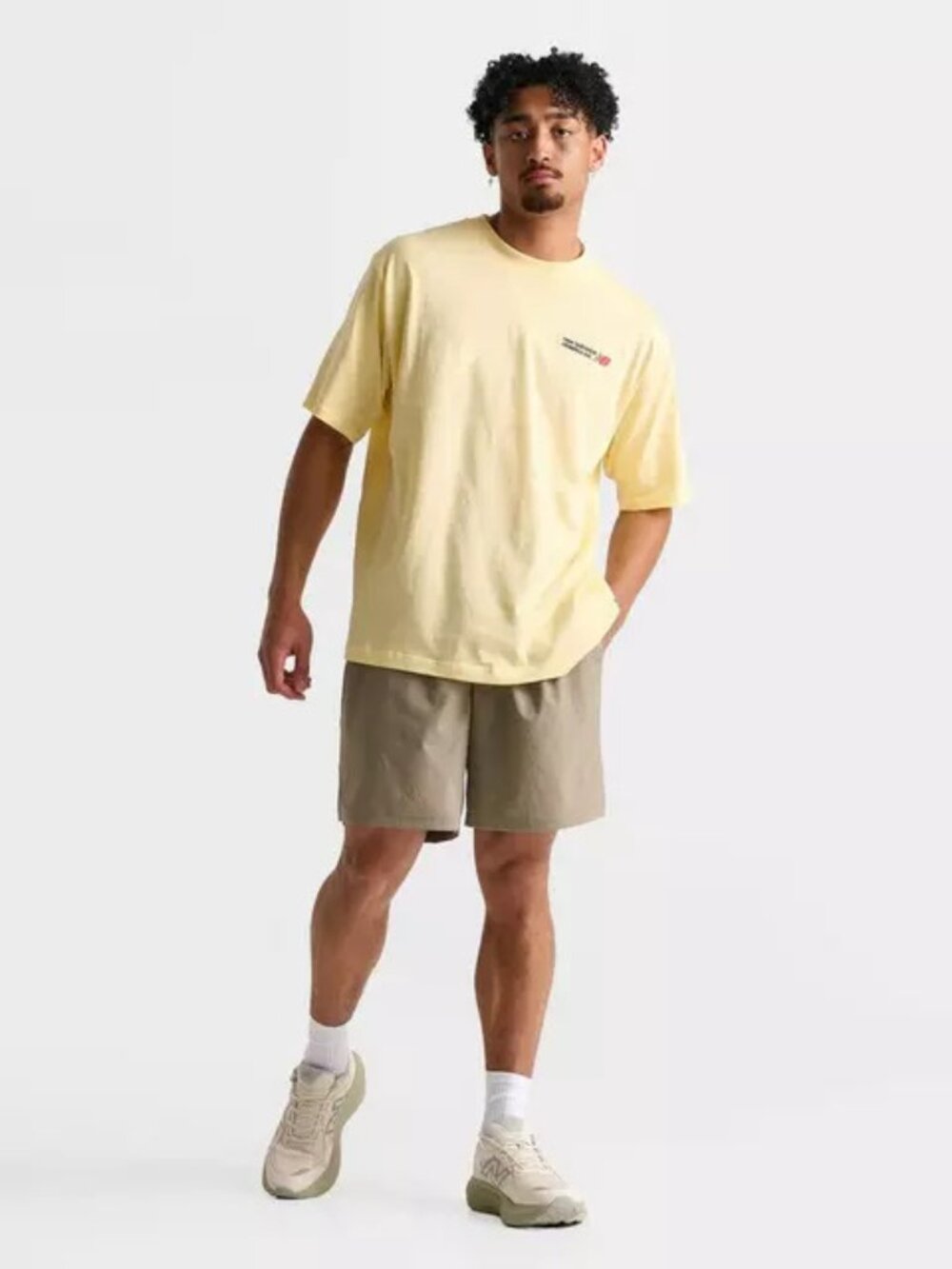 Men's New Balance Athletics Flying NB Logo T-Shirt - Yellow MT51772
